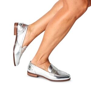 Sperry Top Sider Seaport Penny Loafer Metallic Gold Leather Women’s Size 8M